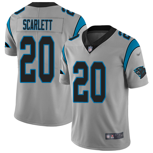 Carolina Panthers Limited Silver Men Jordan Scarlett Jersey NFL Football #20 Inverted Legend